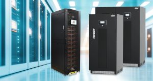 Musashi ESS400 Energy storage system shown with Staco Energy UPSs