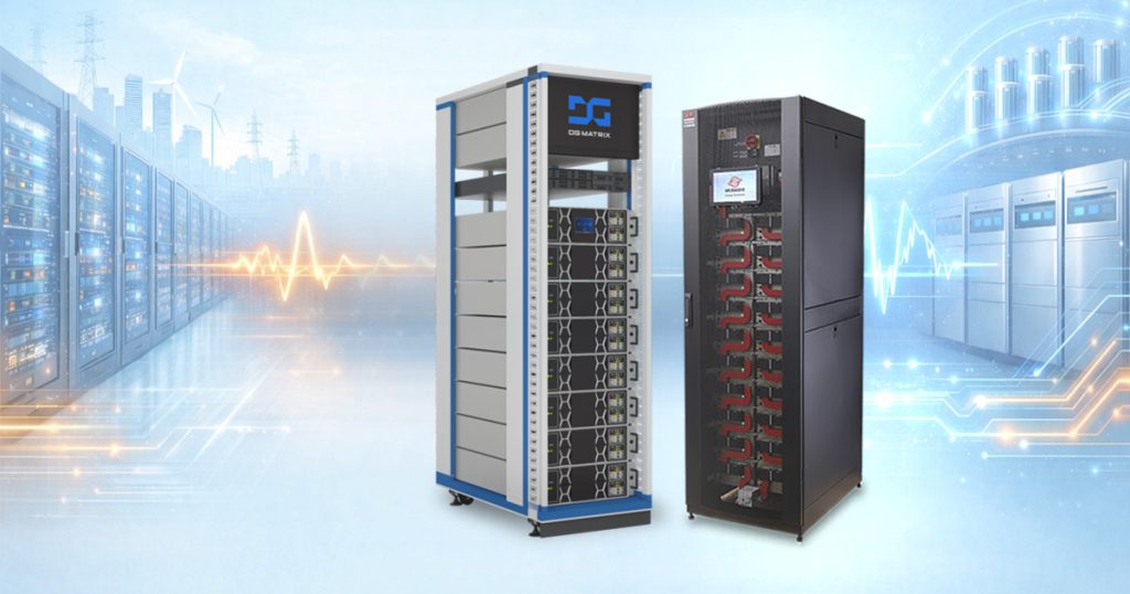 Image of DG Matrix Interport transformer and Musashi ESS400 Energy Storage System in an artificial intelligence environment